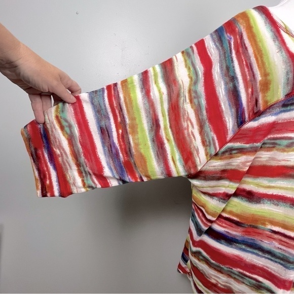 NWT New Directions striped scoop neck 3/4 sleeve knit tunic top, size 3X. - Picture 6 of 10